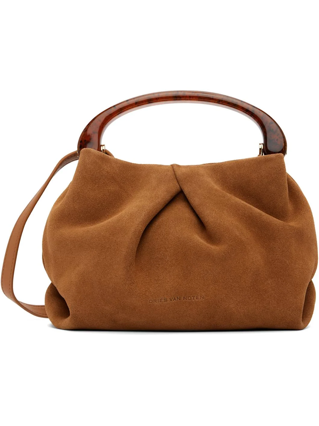 Tan Fold Calf Leather Small Bag - 1