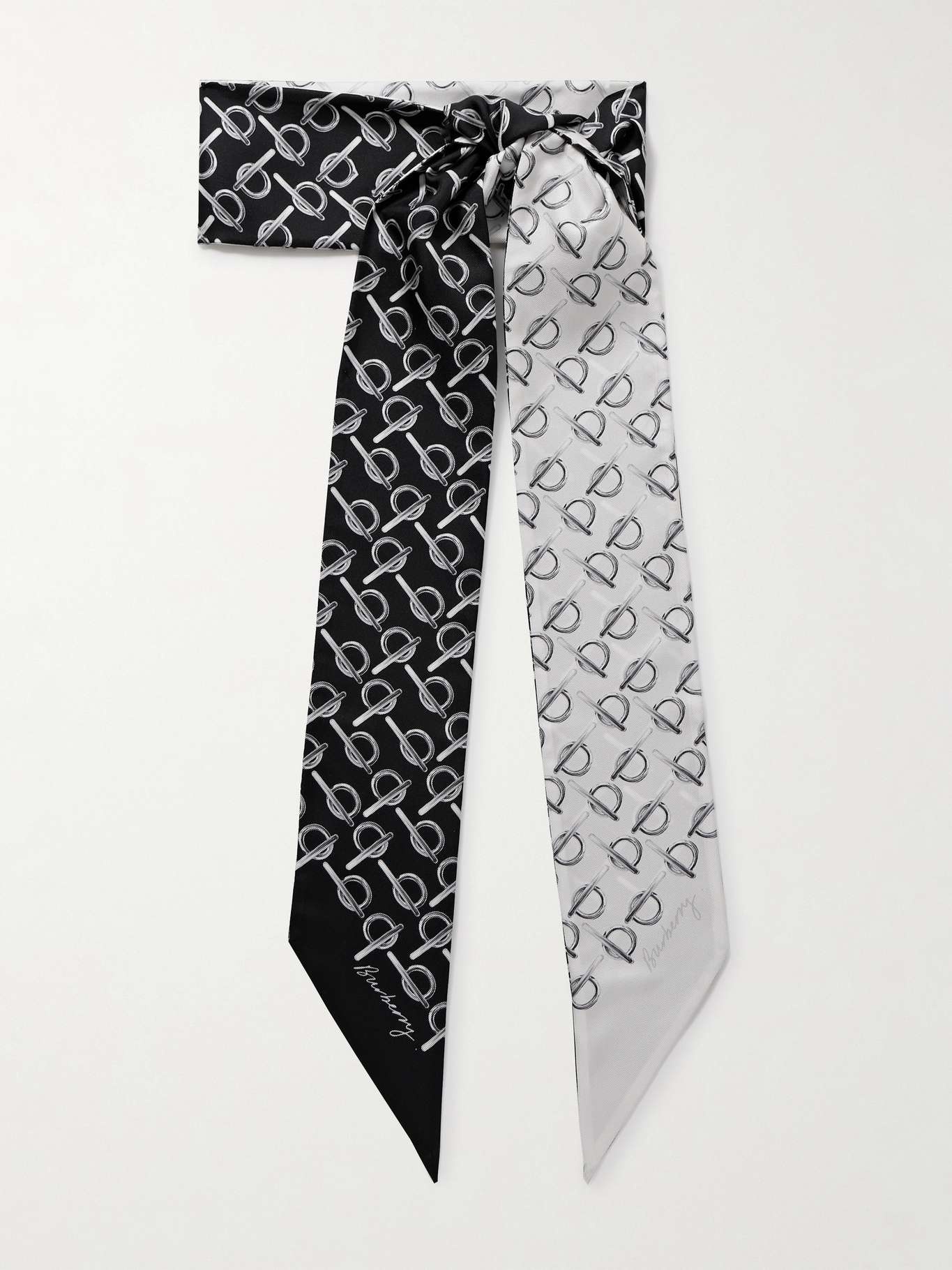 Reversible printed silk-twill scarf - 1