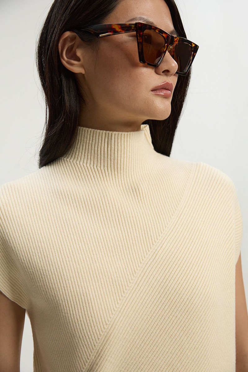 Soft Ribbed Asymmetric Hem Knitted Top 3