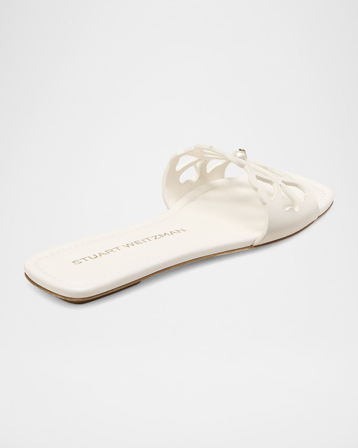 Jasmine Leather Cutout Flat Slide Sandals - 3