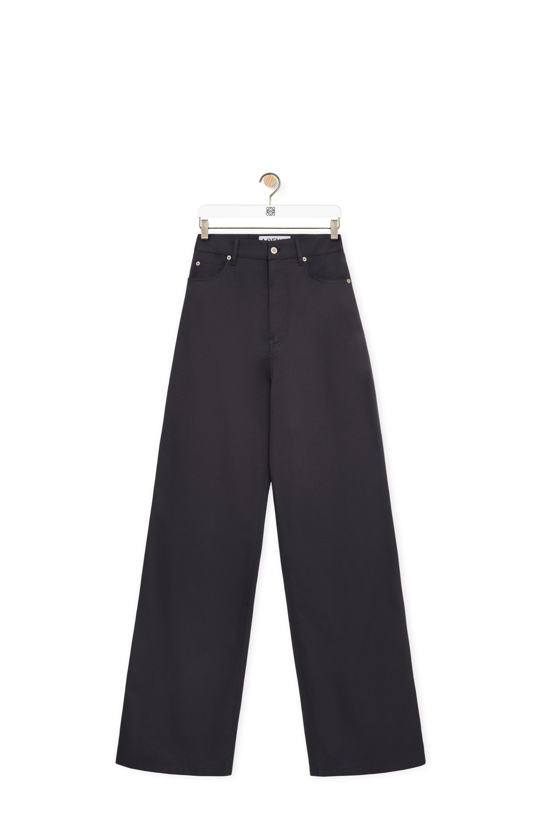 High waisted trousers in cotton - 1