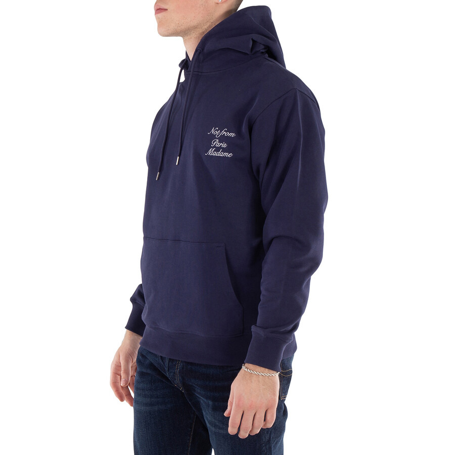 Drole De Monsieur Men's Navy Calligraphie Slogan Hoodie - 2