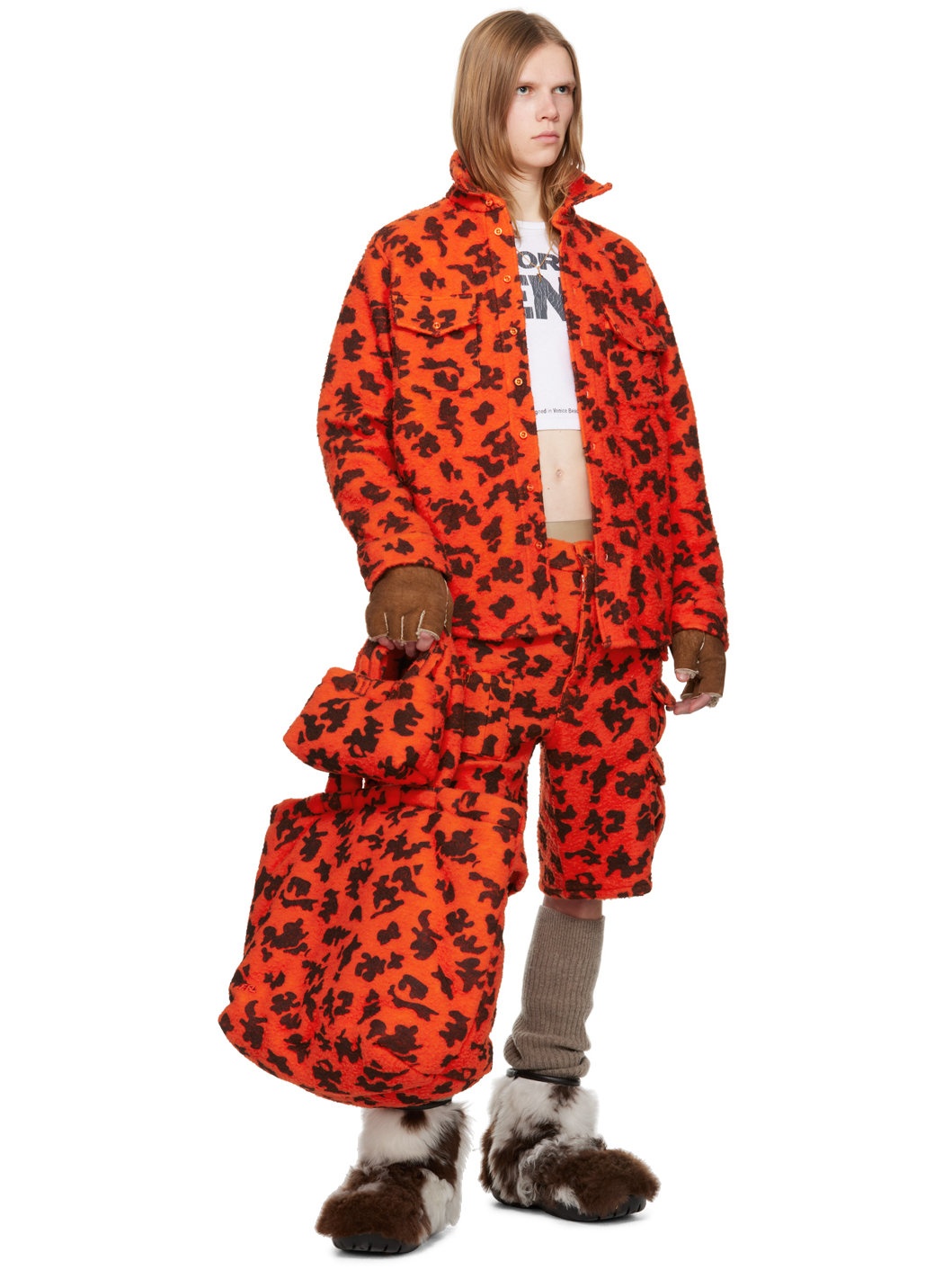 Orange Mini Puffer Bag - 4