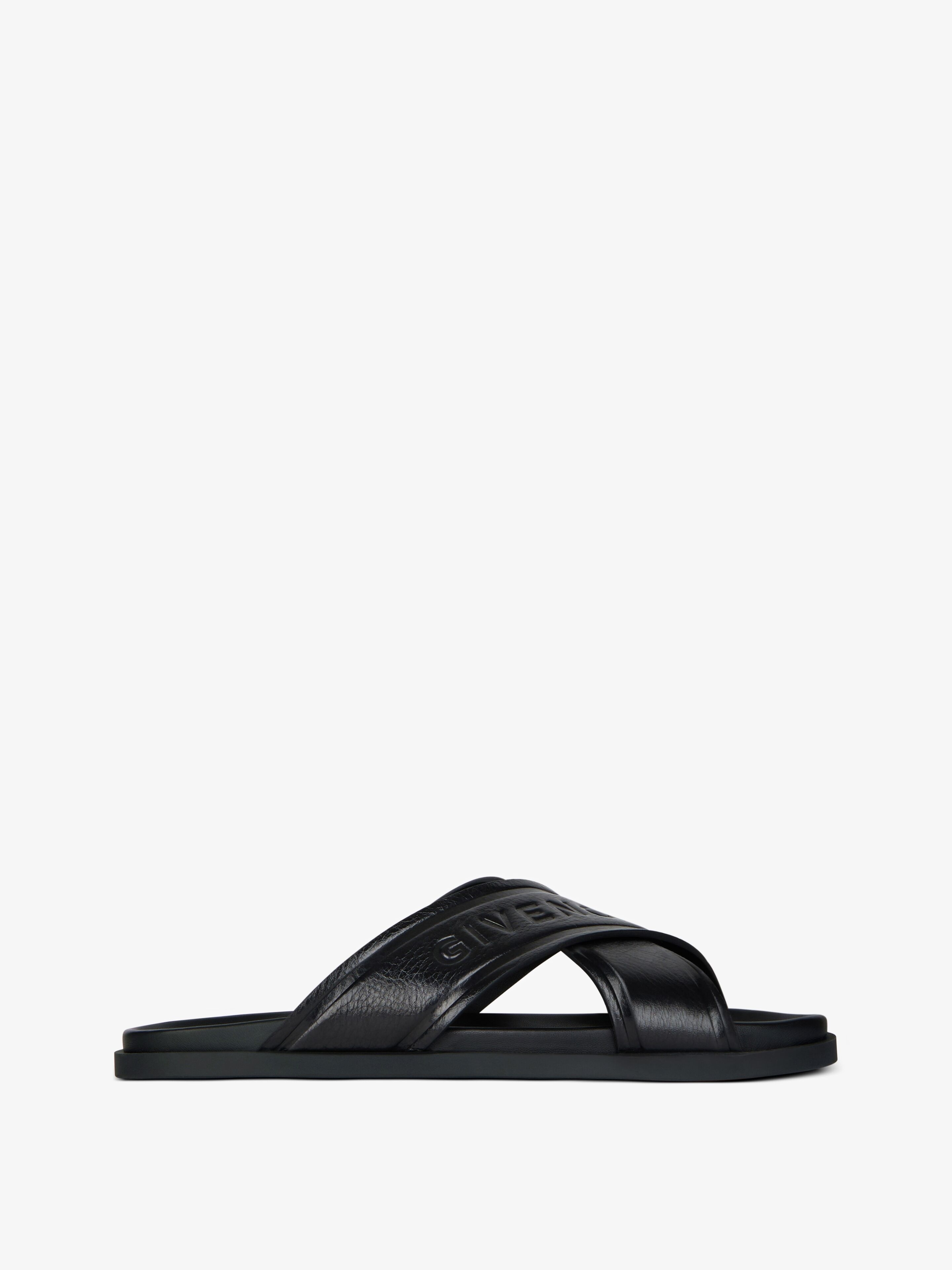 G PLAGE FLAT SANDALS WITH CROSSED STRAPS IN LEATHER - 1