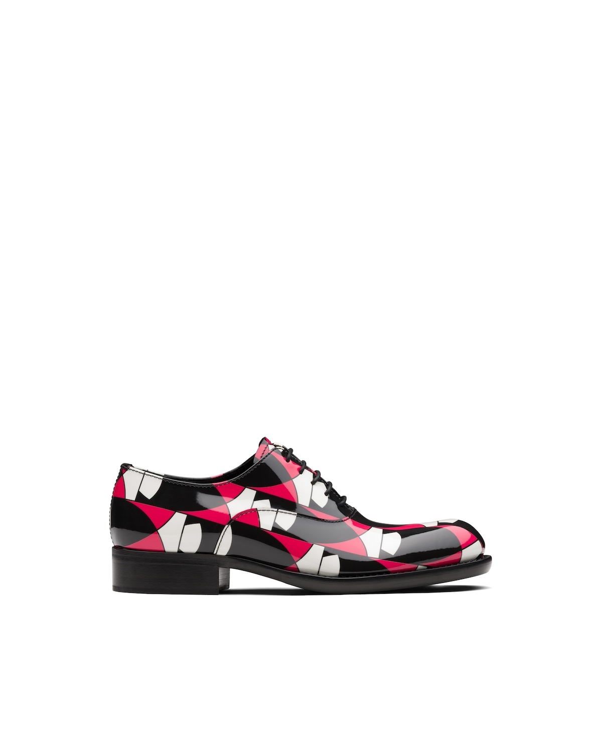 Geometric print patent leather Oxford shoes - 3