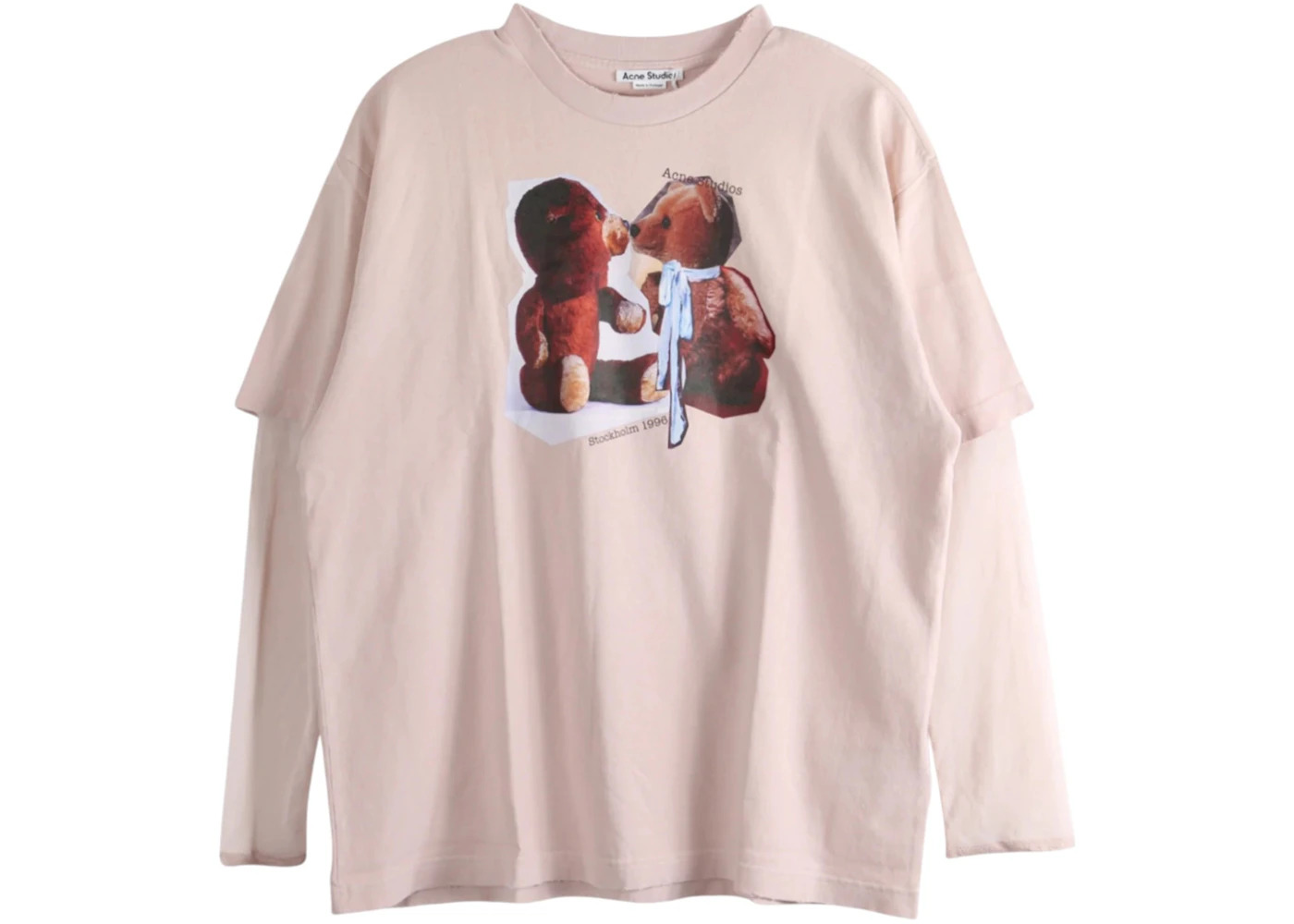 Acne Studios Women's Layered Print T-shirt Violet Pink - 1