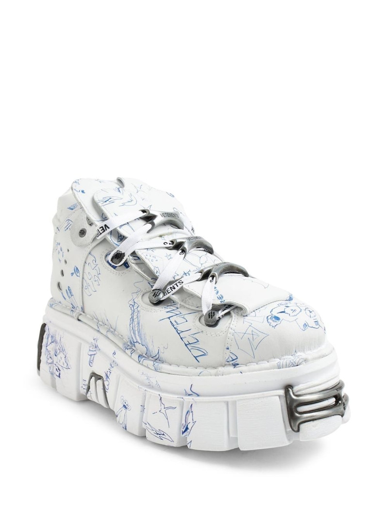 VETEMENTS x New Rock sketch-print sneakers outlook