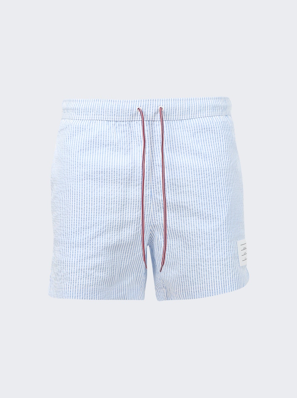 Drawcord Waist Swim Short In Seersucker Blue - 1