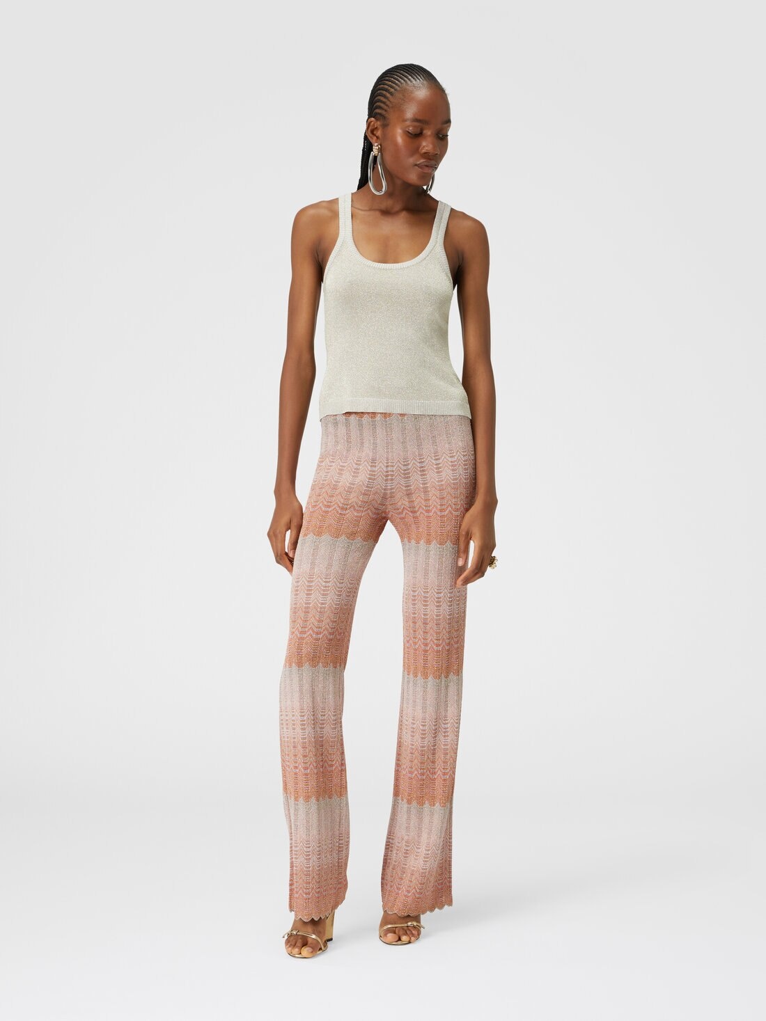 Glitter-effect viscose tank top - 2
