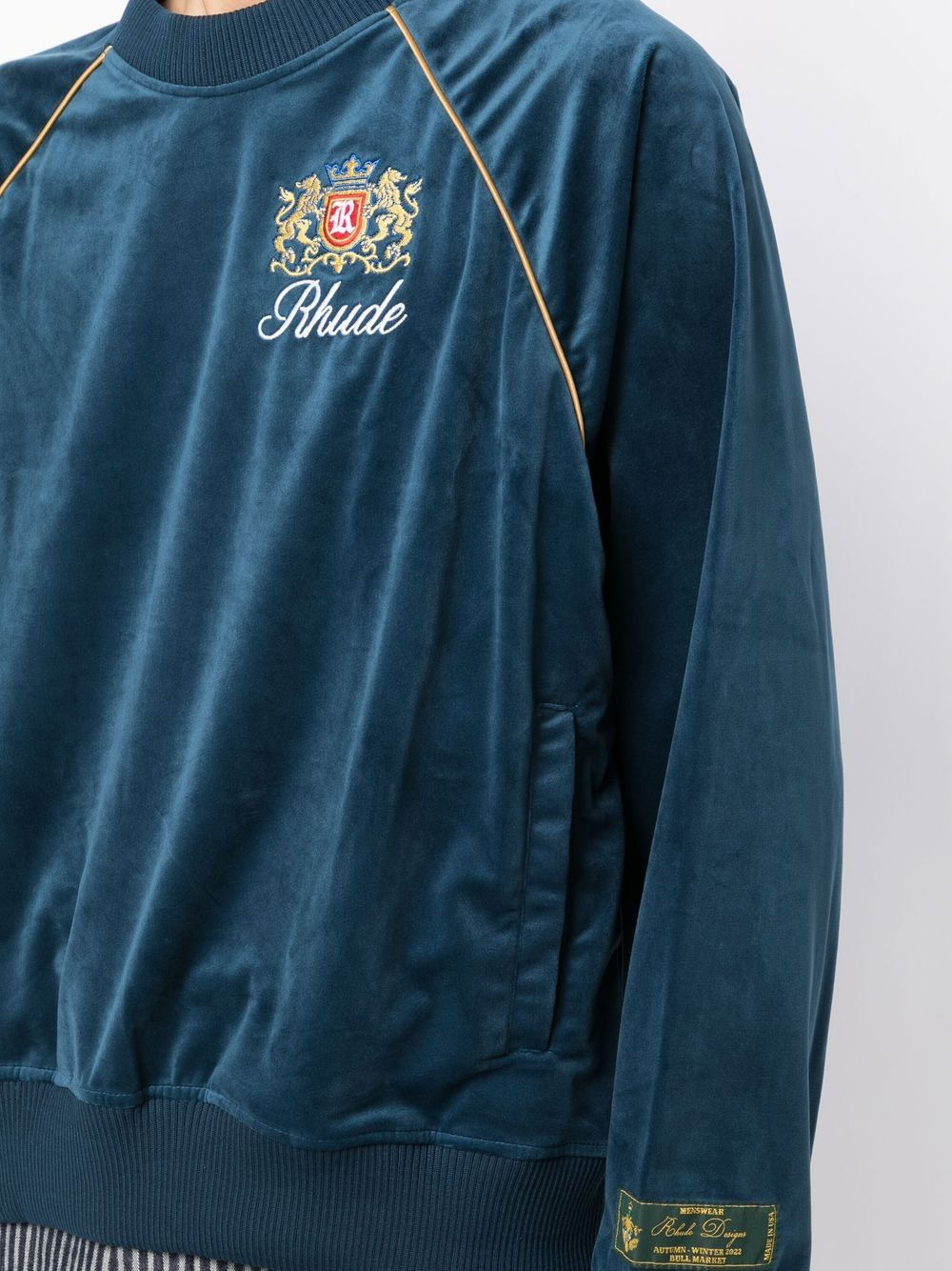 Crest-embroidered sweatshirt - 5