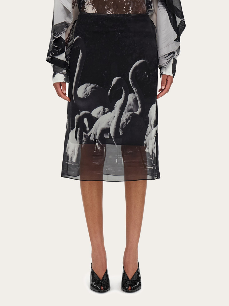 FERRAGAMO Georgette skirt with Trinidad print outlook