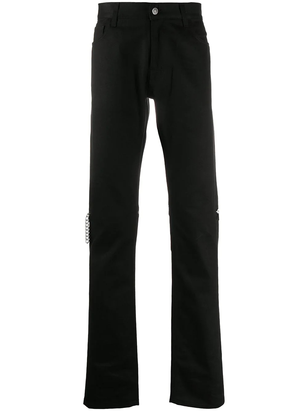 zipped knees slim-fit trousers - 1