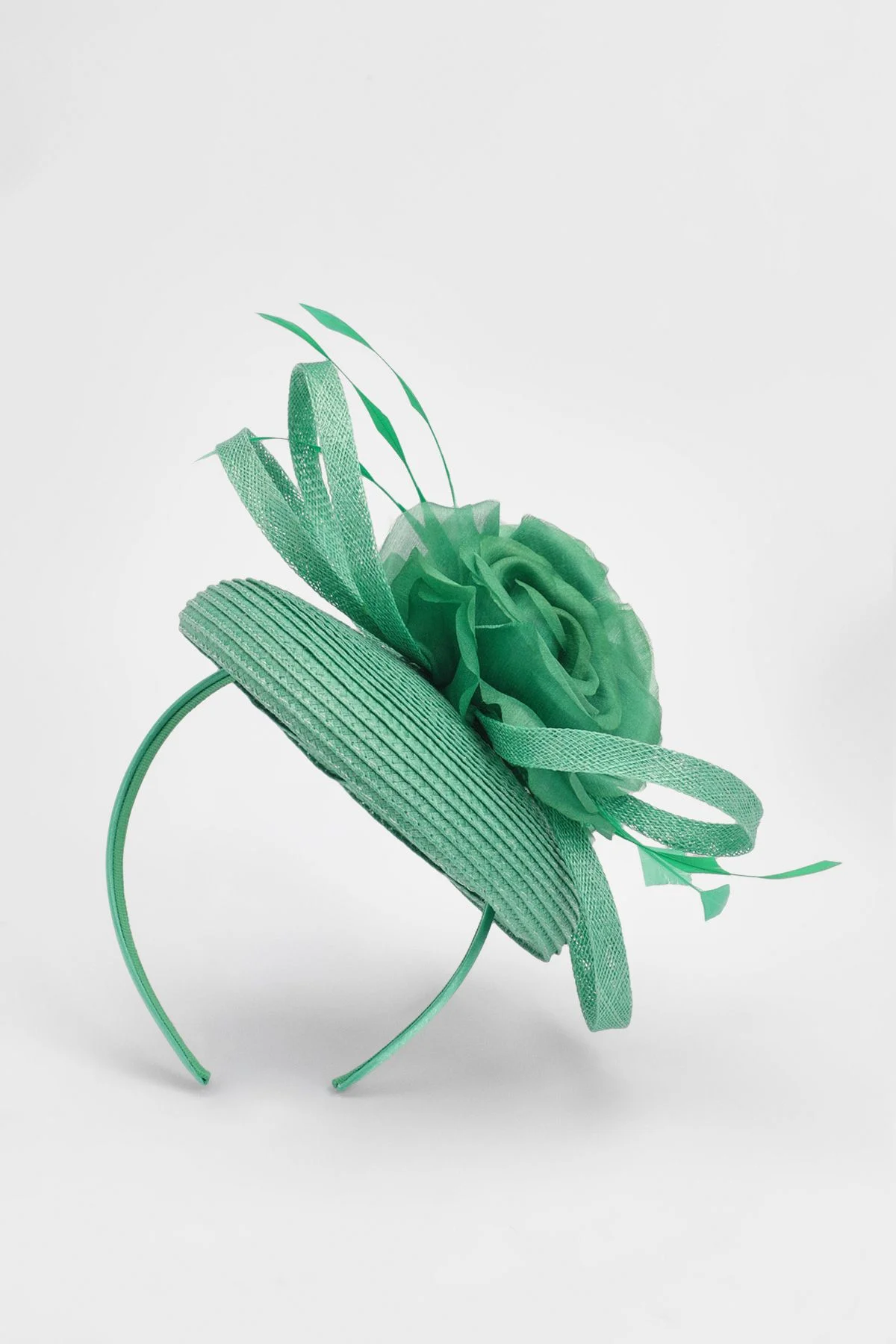 Flower Trim Pillbox Fascinator - 1