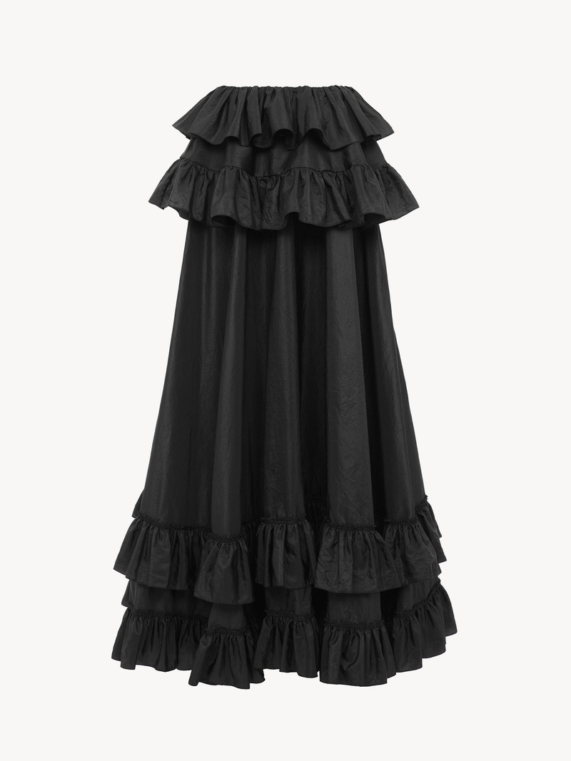 Chloé TIERED MAXI SKIRT IN WASHED SILK TAFFETA outlook