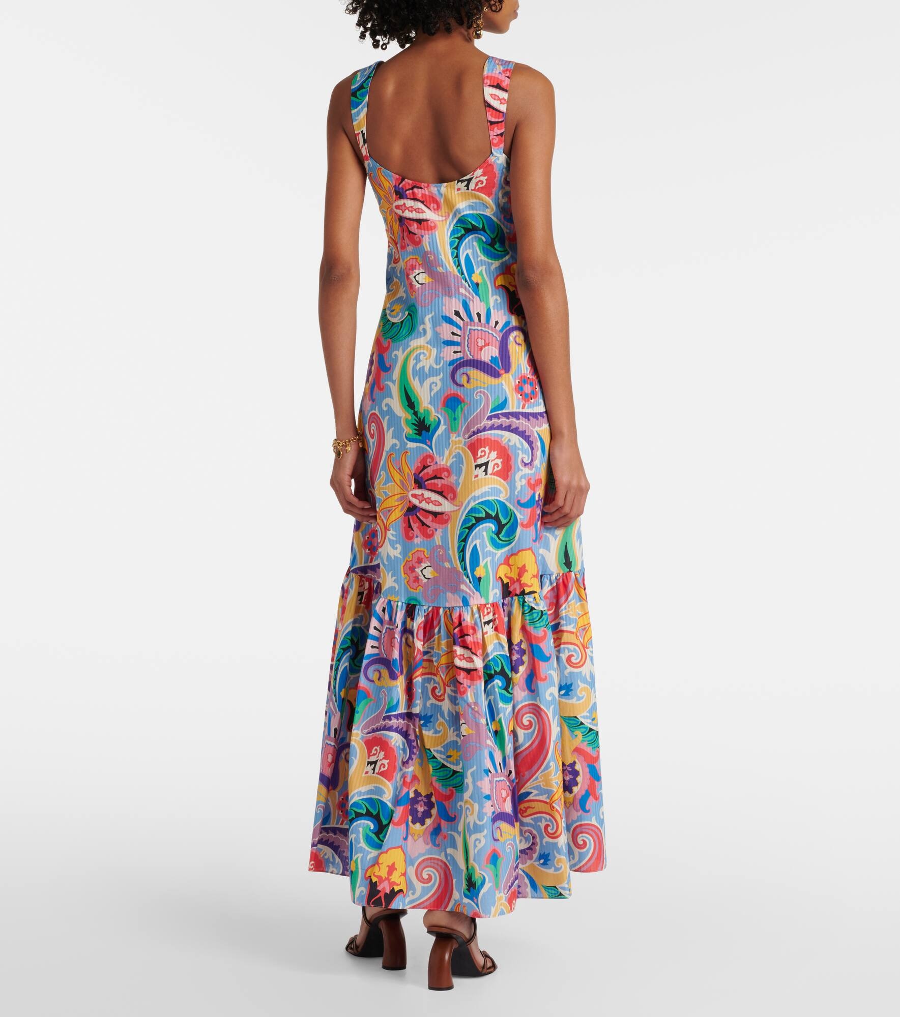 Printed cotton and silk maxi dress - 3