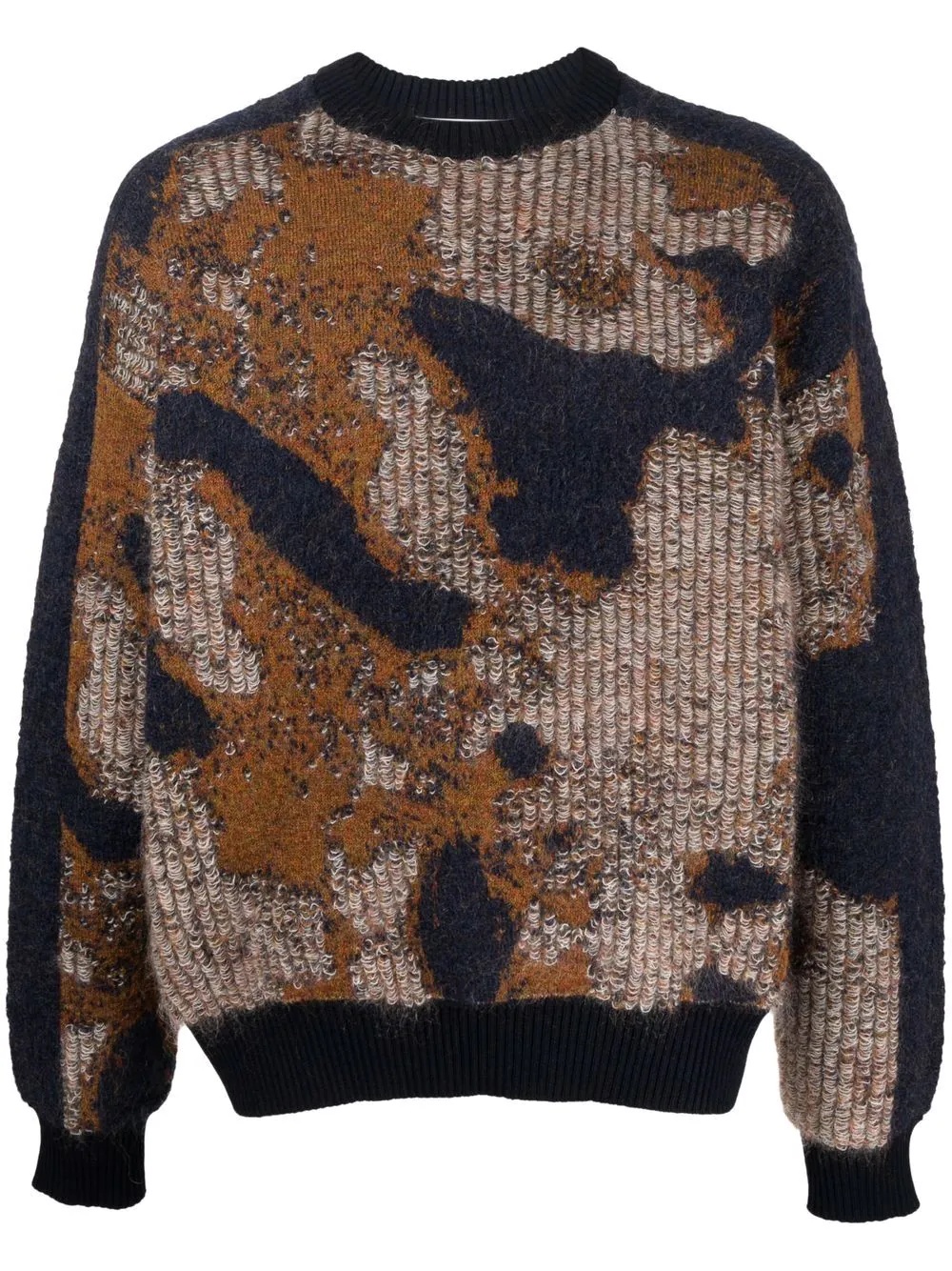 abstract-pattern knitted jumper - 1