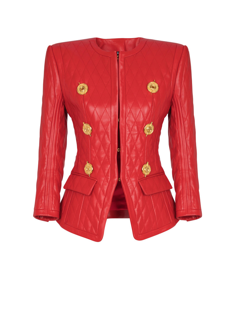 Quilted lambskin edge-to-edge jacket 1