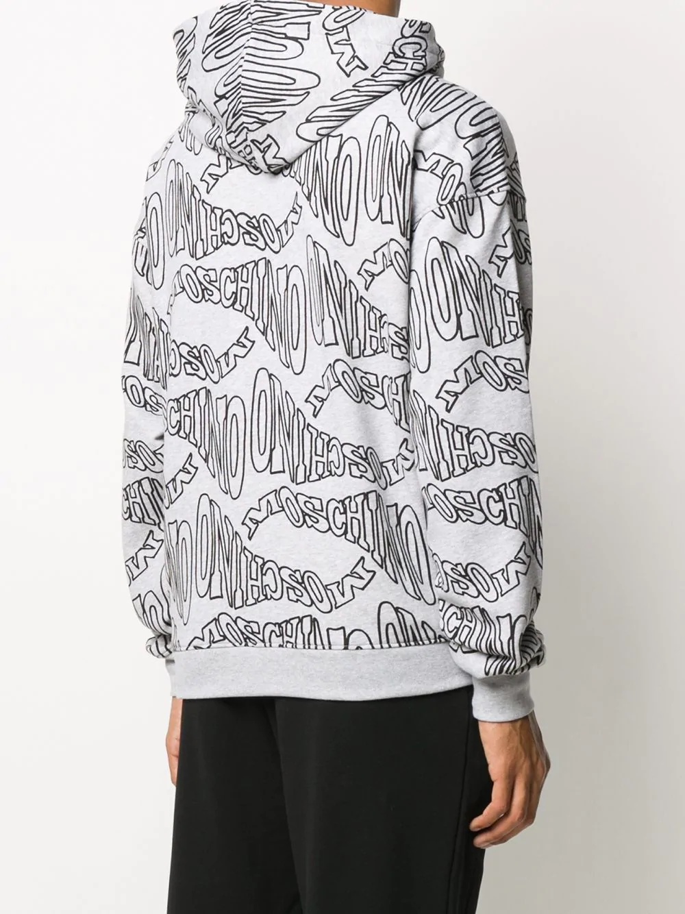 logo print zipped hoddie - 4