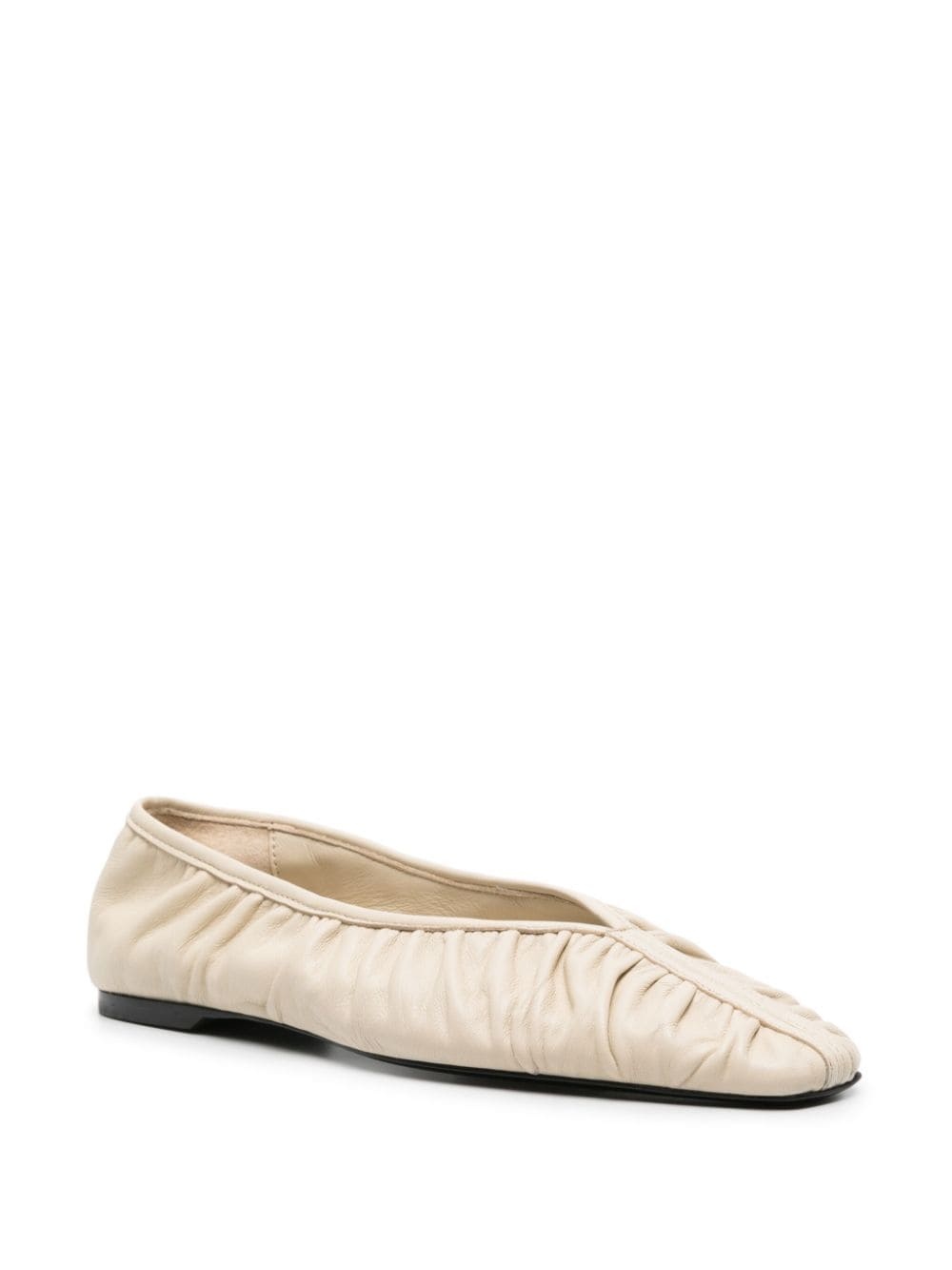 gathered leather ballerina shoes - 2