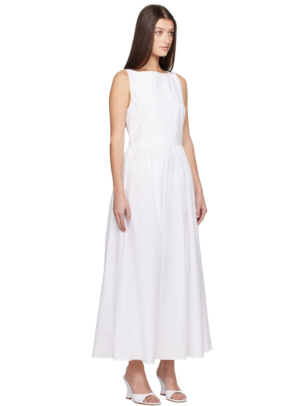 White Tie Back Midi Dress - 2