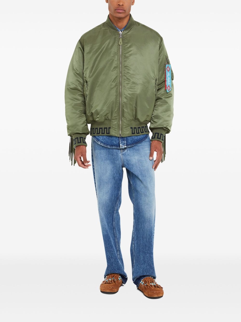 x Alpha Industries fringe-detailing bomber jacket - 3