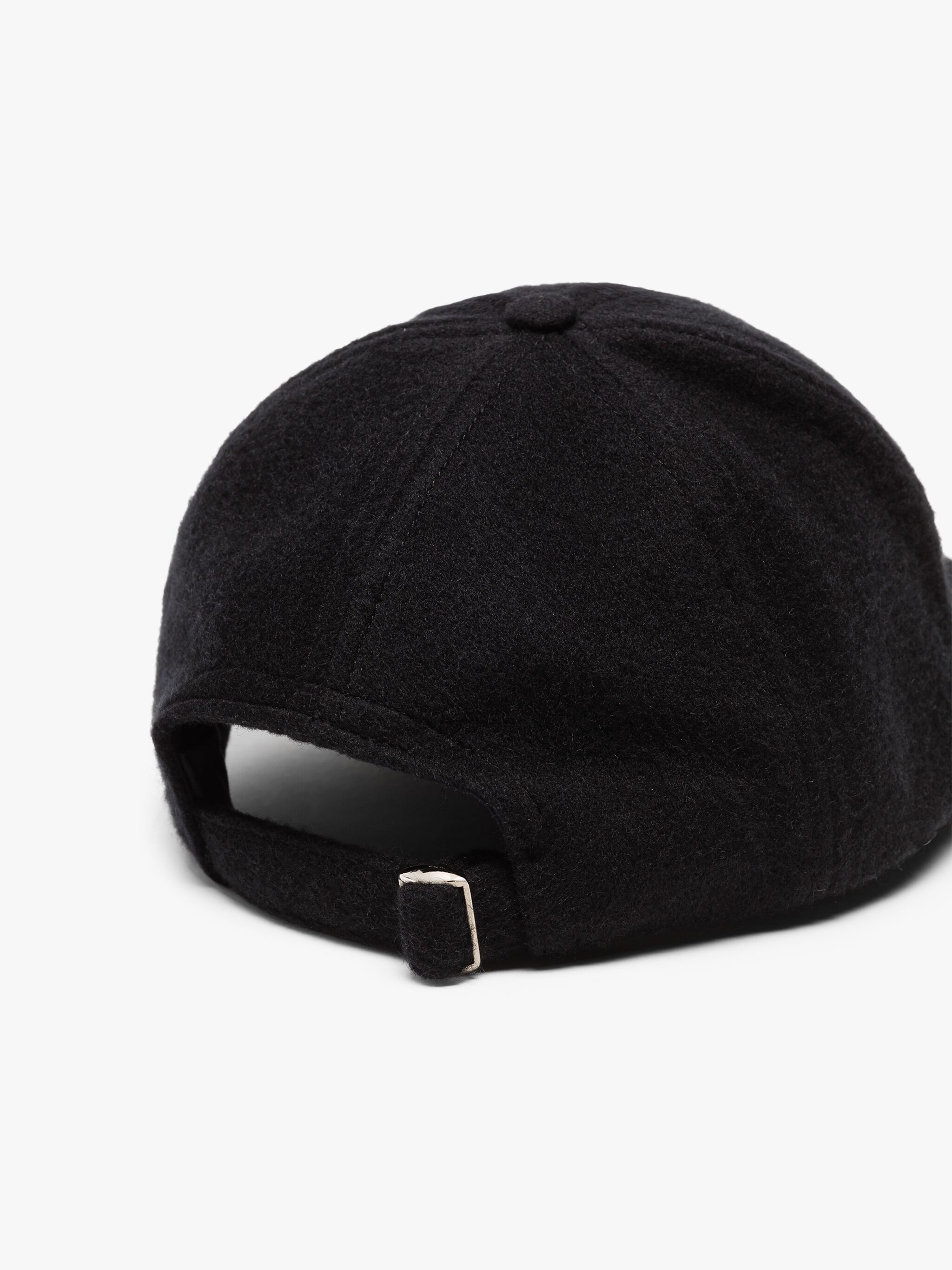 TIPPING BLACK WOOL & CASHMERE BASEBALL CAP - 3