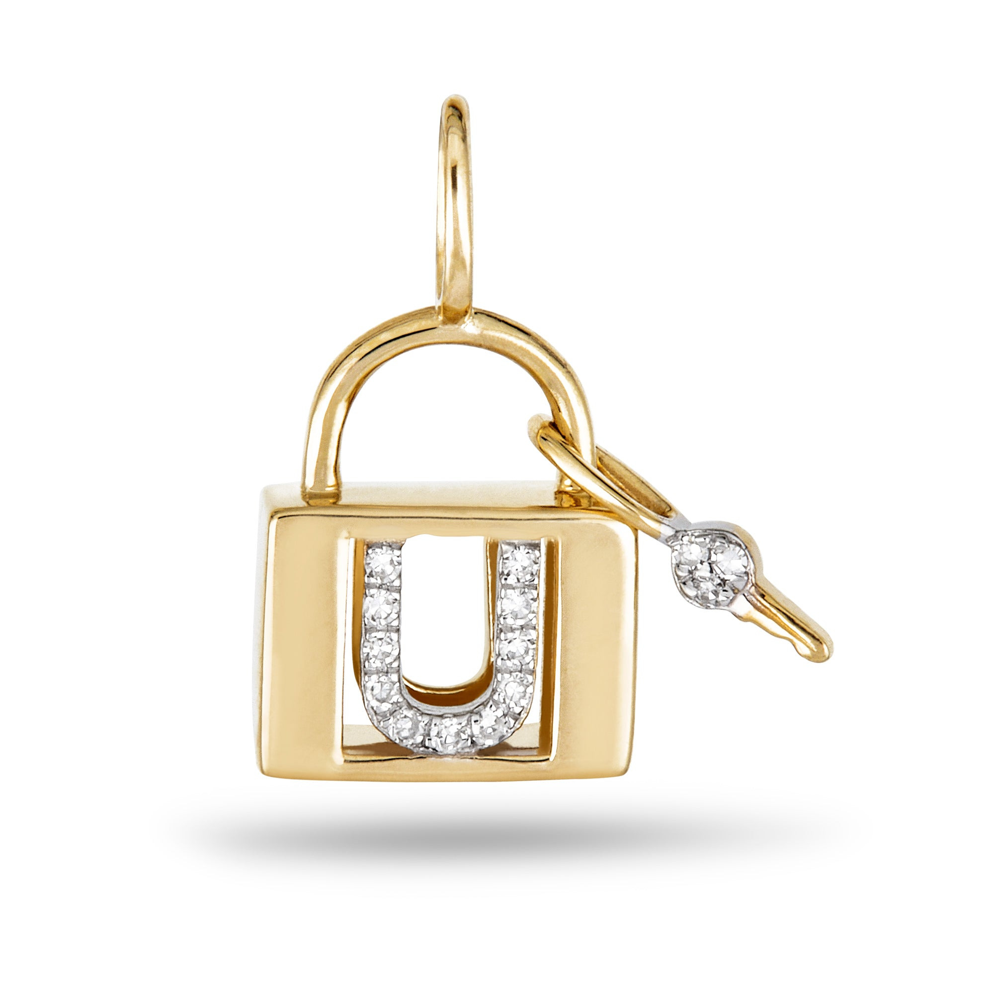 Love Lock Diamond Initial Charm - 25