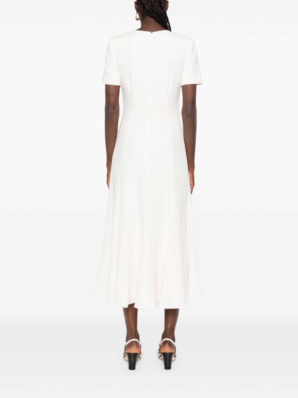 pleated knot-detail midi dress - 4