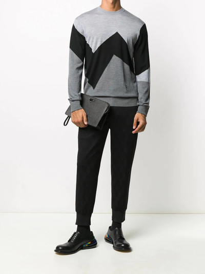 Neil Barrett logo-jacquard tapered trousers outlook