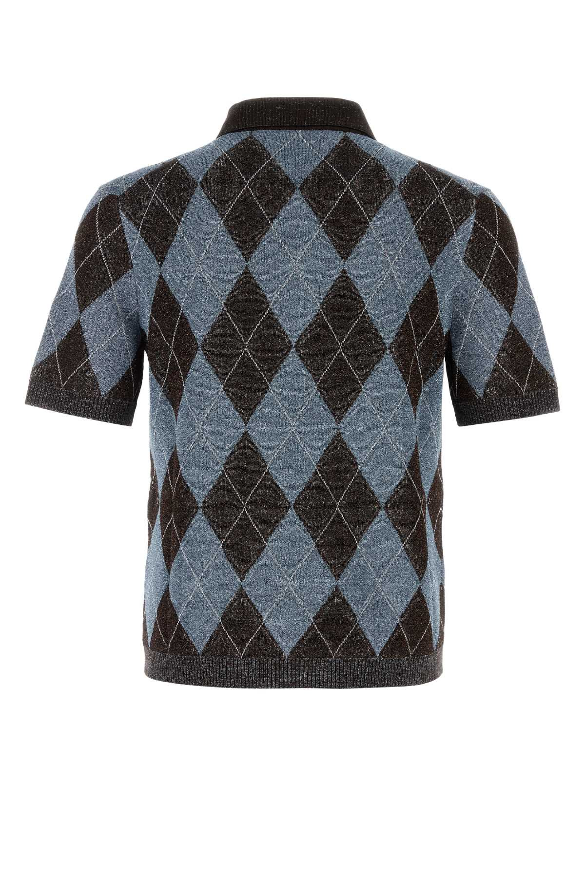Gucci Men Embroidered Wool Blend Polo Shirt - 2