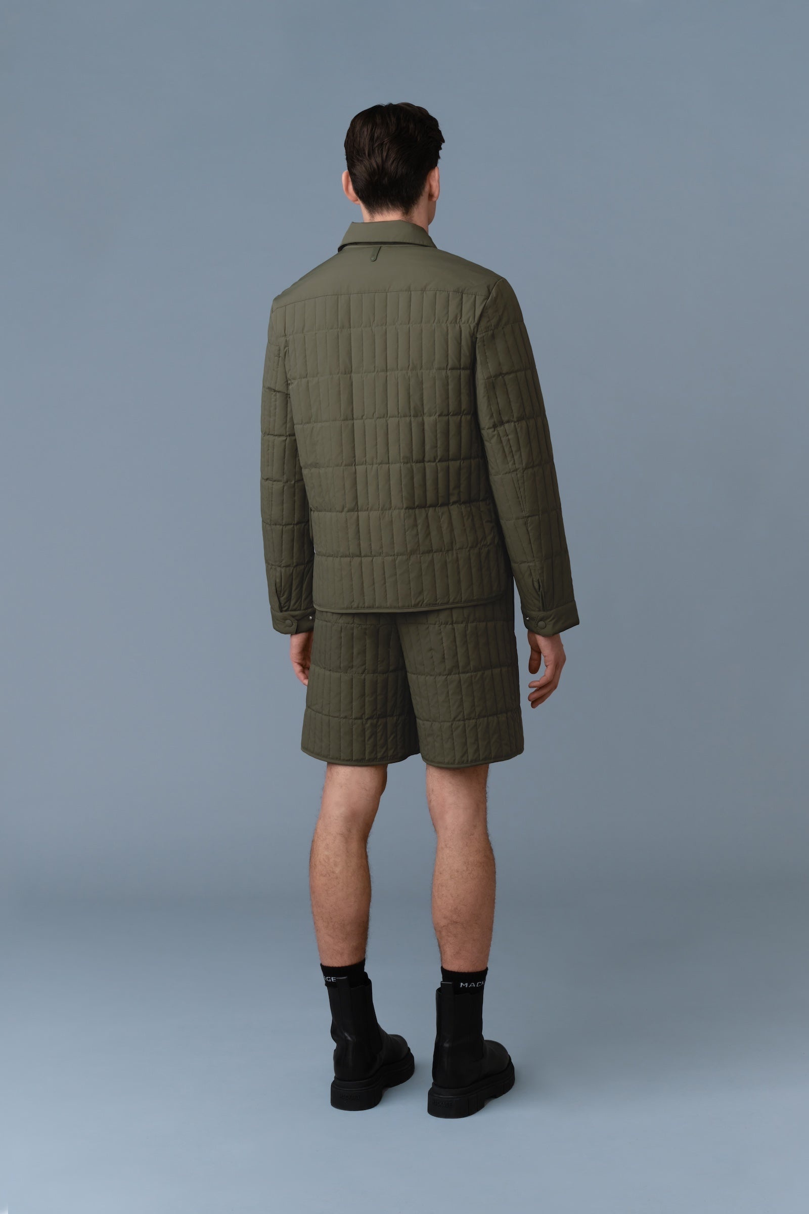 MATEO Vertical Quilted Jacket with Spread Collar - 4