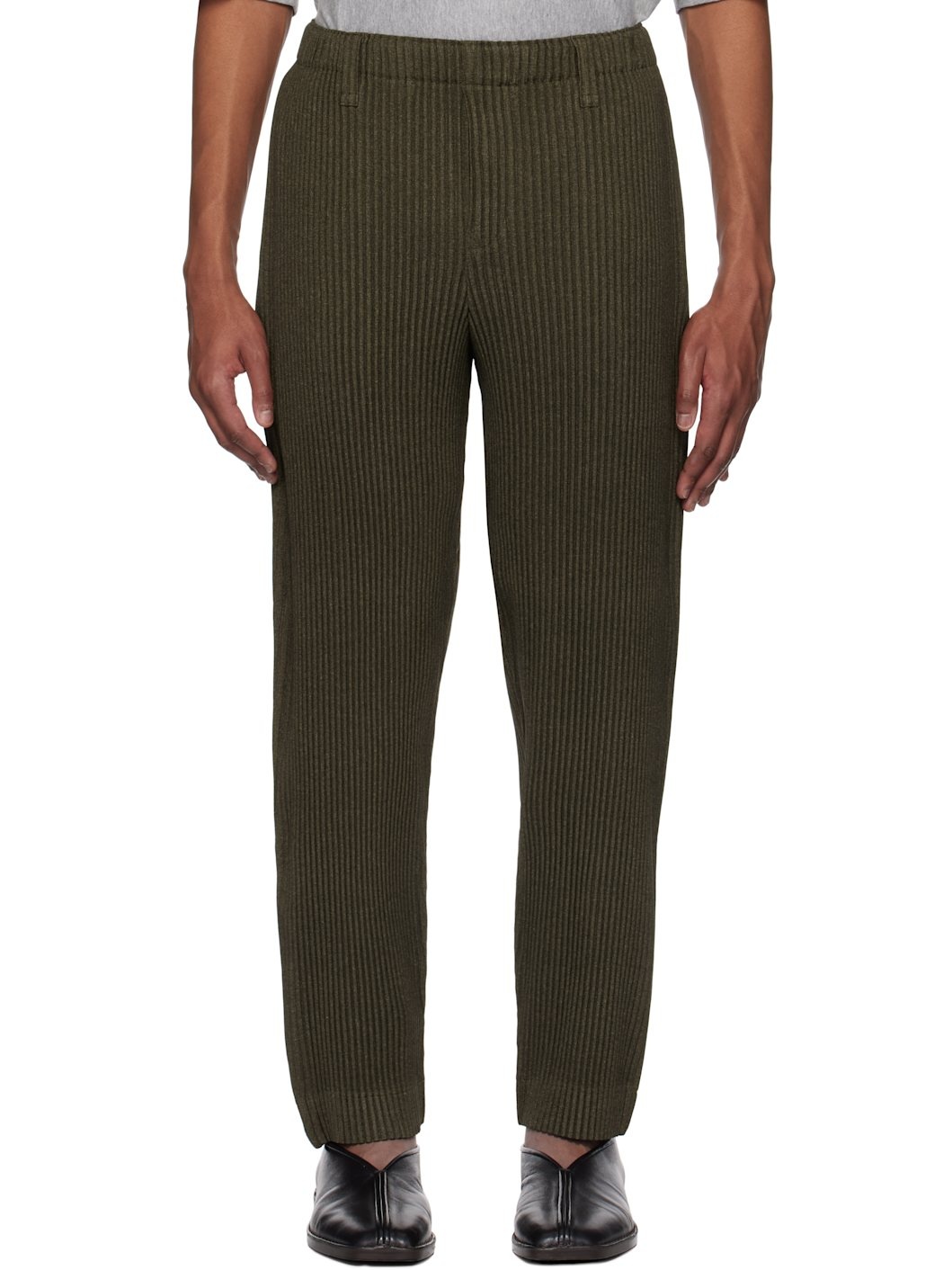 Khaki Wool Like Light Trousers - 1
