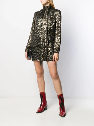 SAINT LAURENT leopard-print shift dress outlook