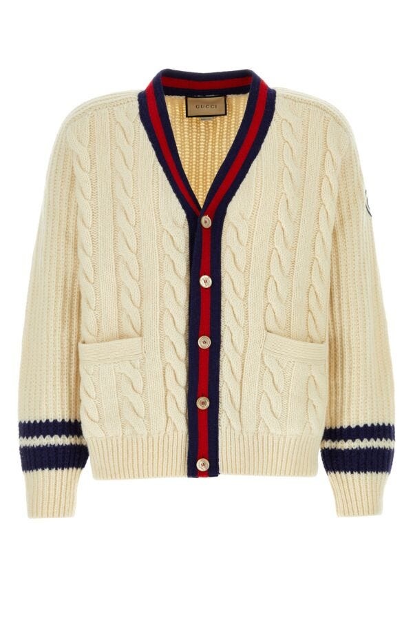 Gucci Man Ivory Wool Cardigan - 1