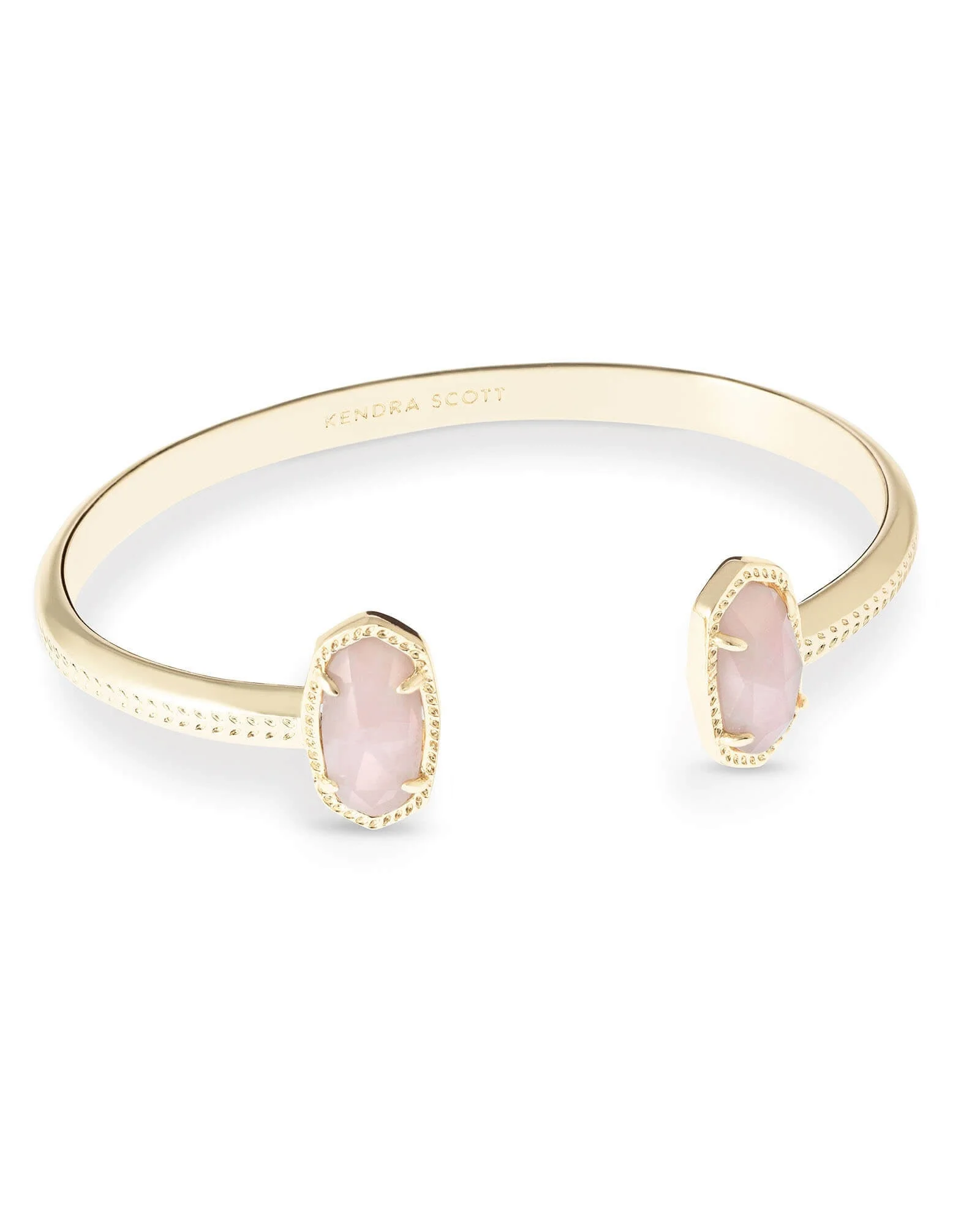 Elton Gold Cuff Bracelet in Rose Quartz - 1