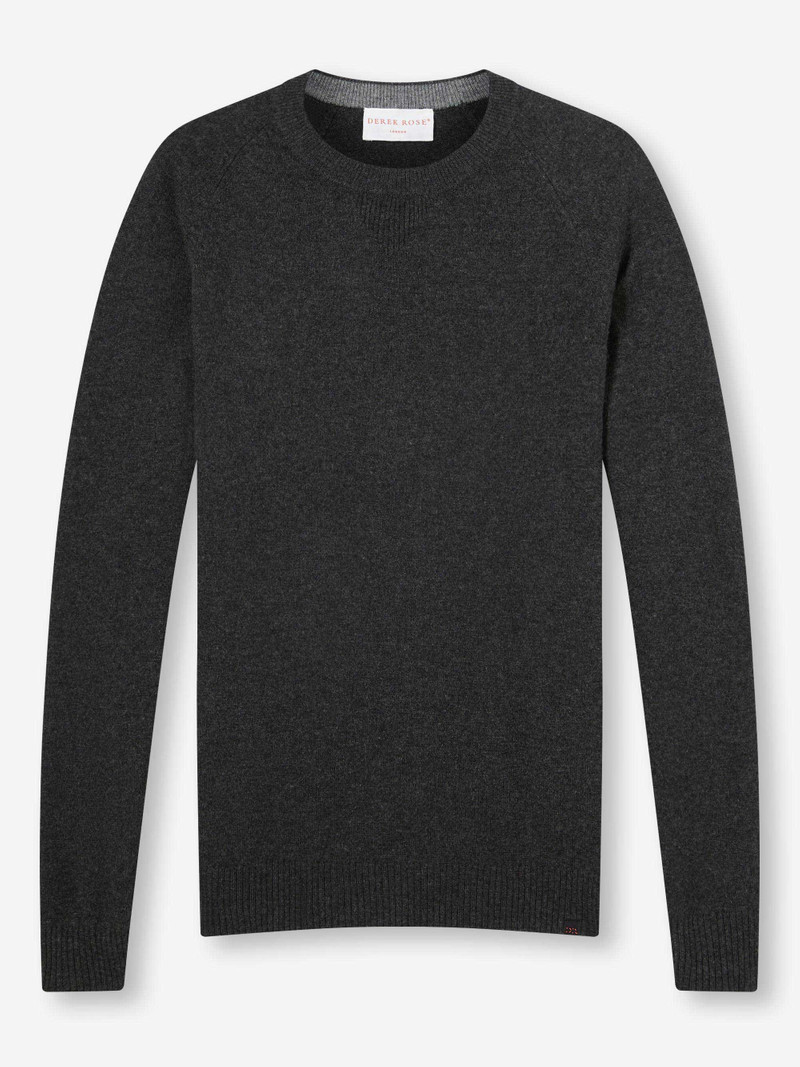 Derek Rose Men's Sweater Finley Cashmere Charcoal Heather outlook