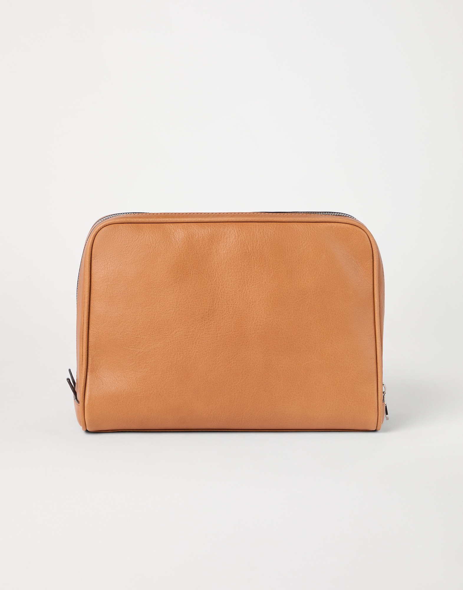 Cowhide beauty case with double zipper - 2