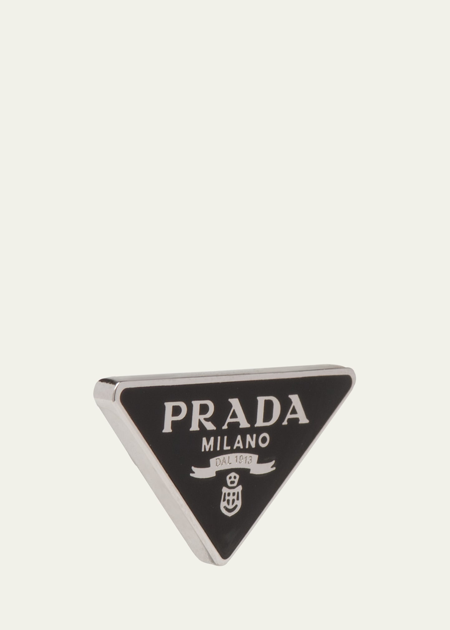 Enamel Triangle Logo Clip Earring, Left - 2