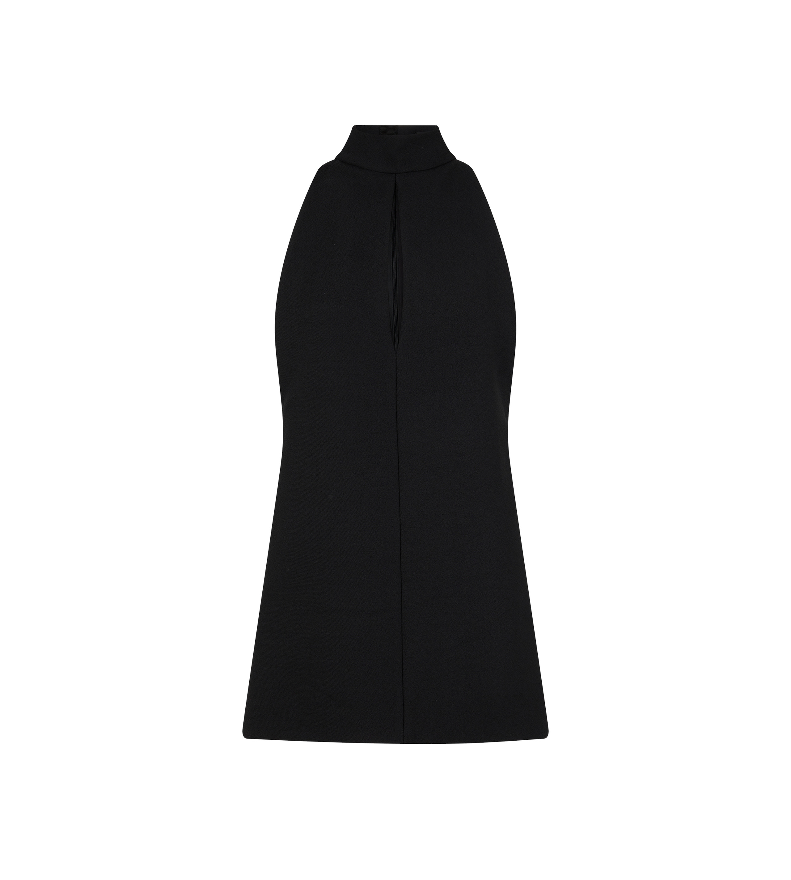 VISCOSE SABLE' HALTERNECK MINI COCKTAIL DRESS - 1