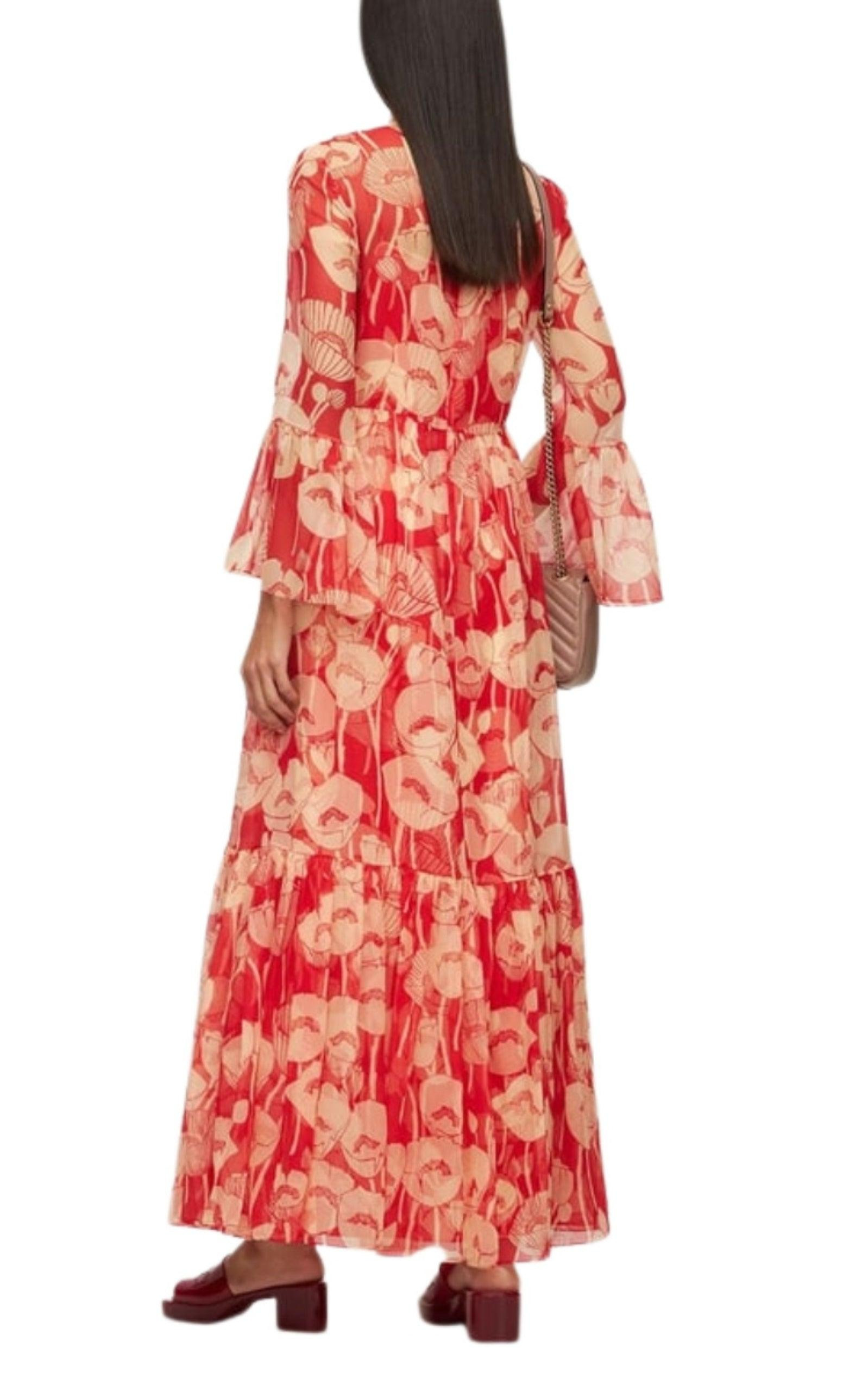 Poppy Silk Organza Maxi Dress - 3