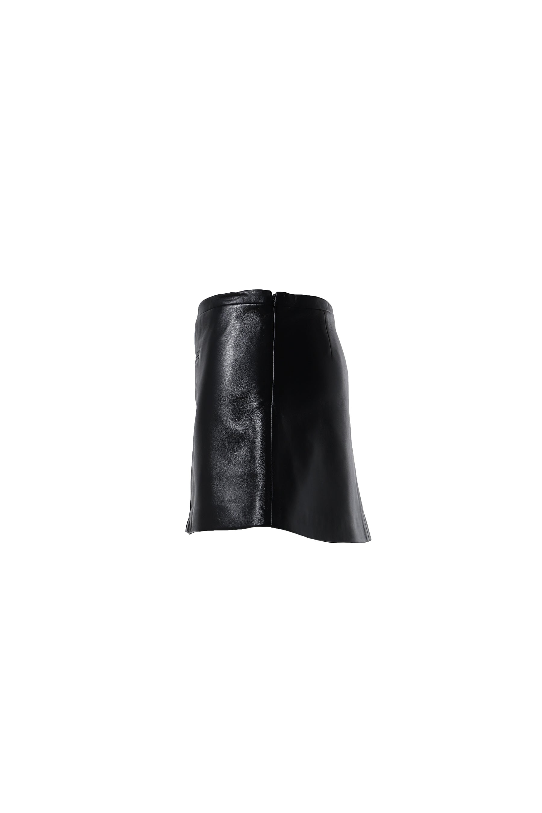TAILORED VINTAGE LEATHER MINI SKIRT / BLK - 3