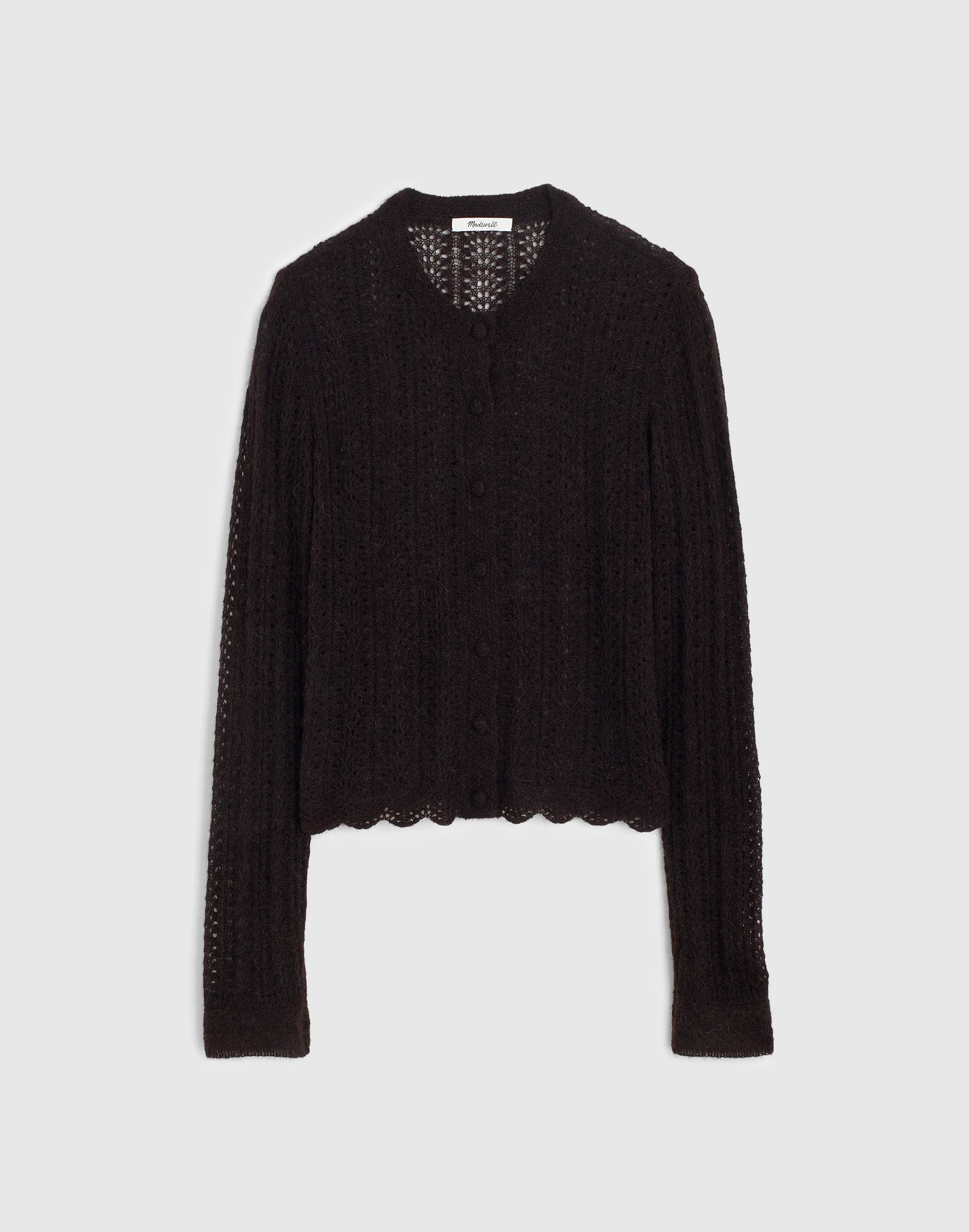 Pointelle-Stitch Cardigan in Alpaca Blend - 1