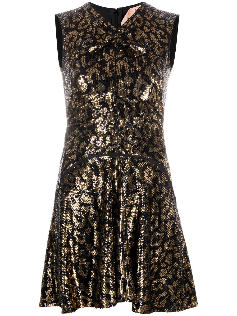 leopard-print flared dress - 1