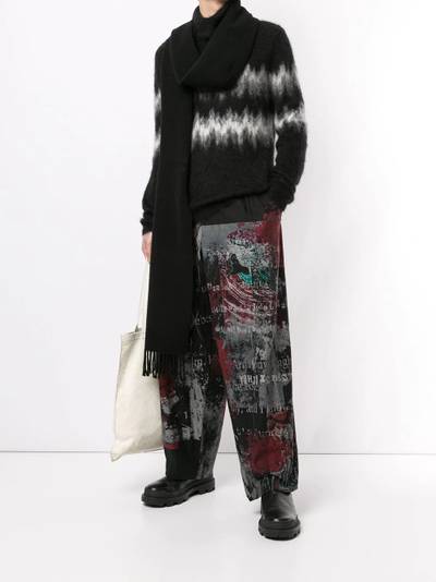 Yohji Yamamoto graphic-print loose-fit trousers outlook