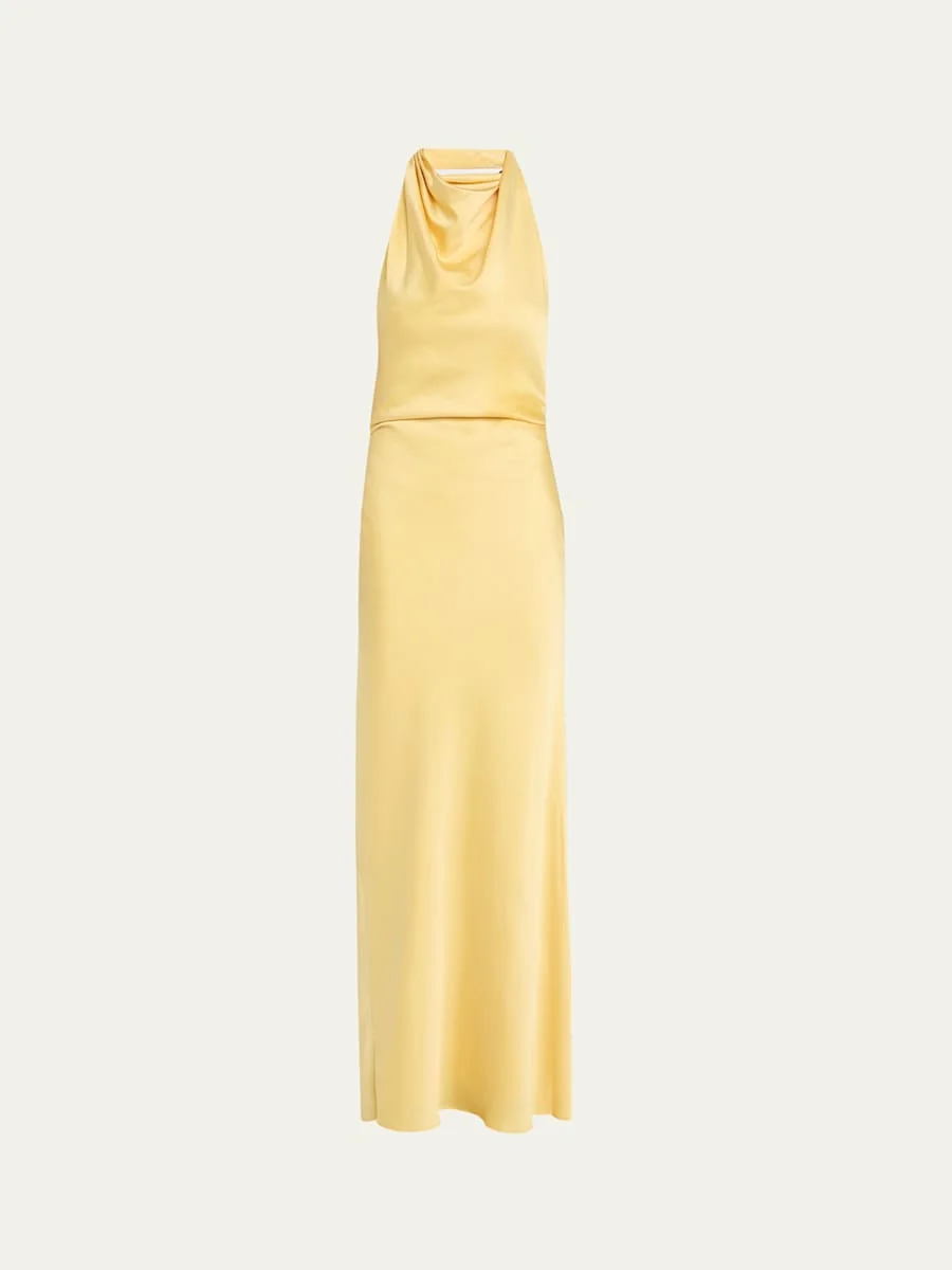 Reannon Satin Halter Dress - 1