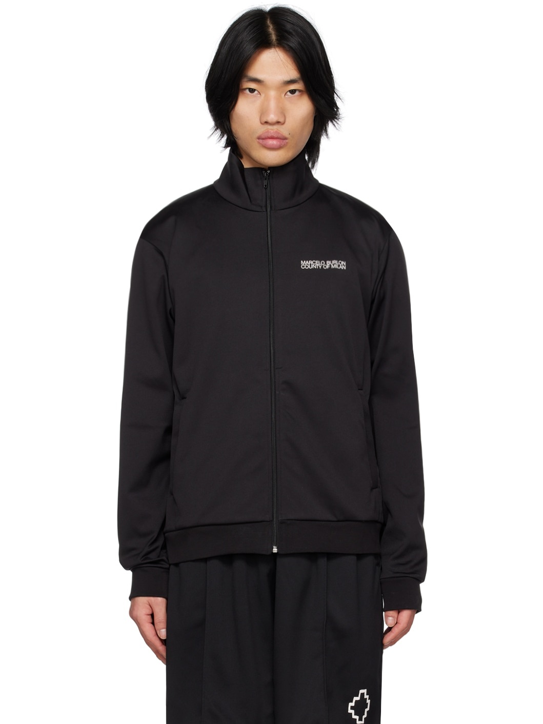Black Tempera Cross Jacket - 1
