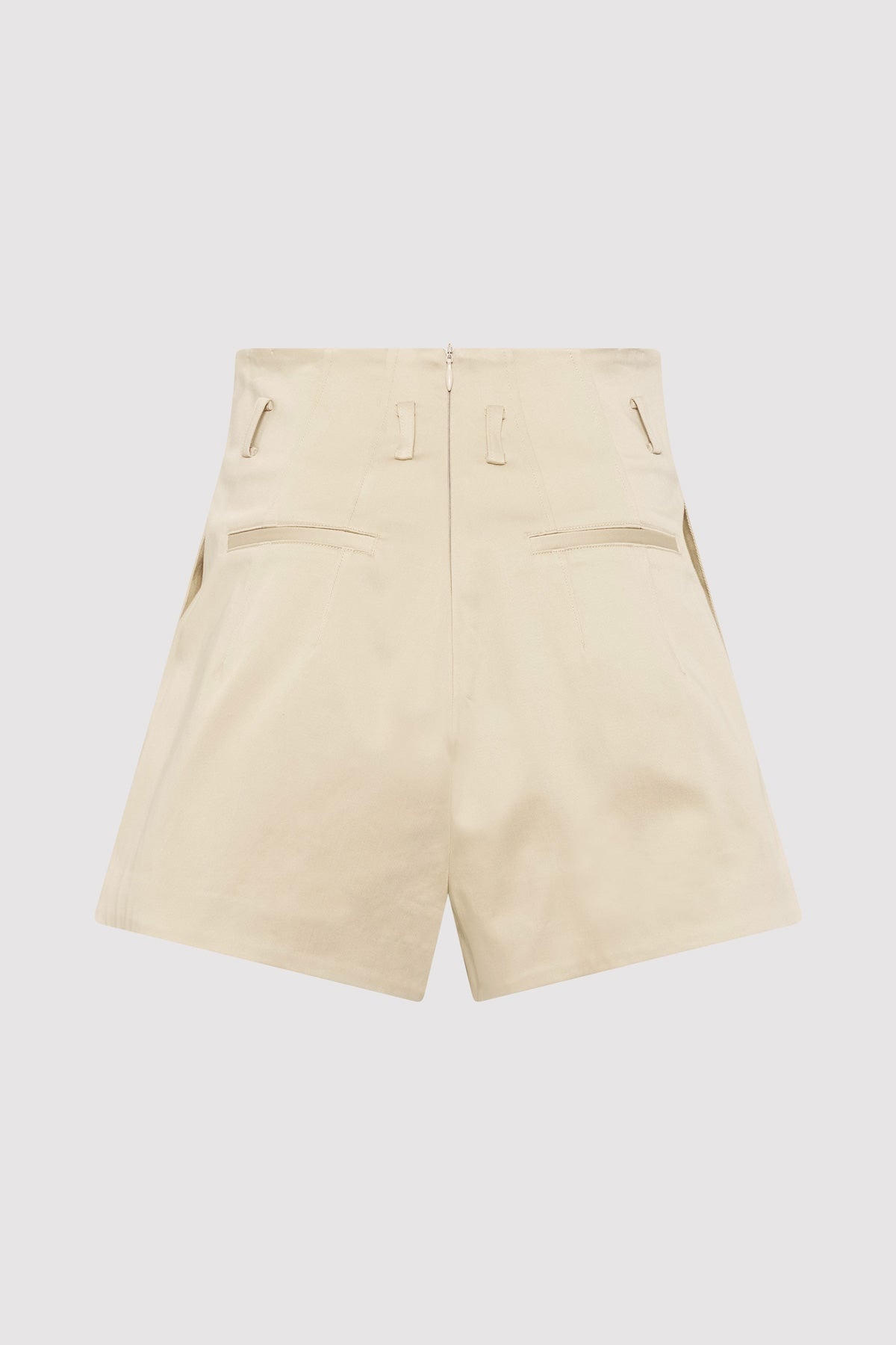 Cotton Paperbag Waist Shorts - Champagne - 6