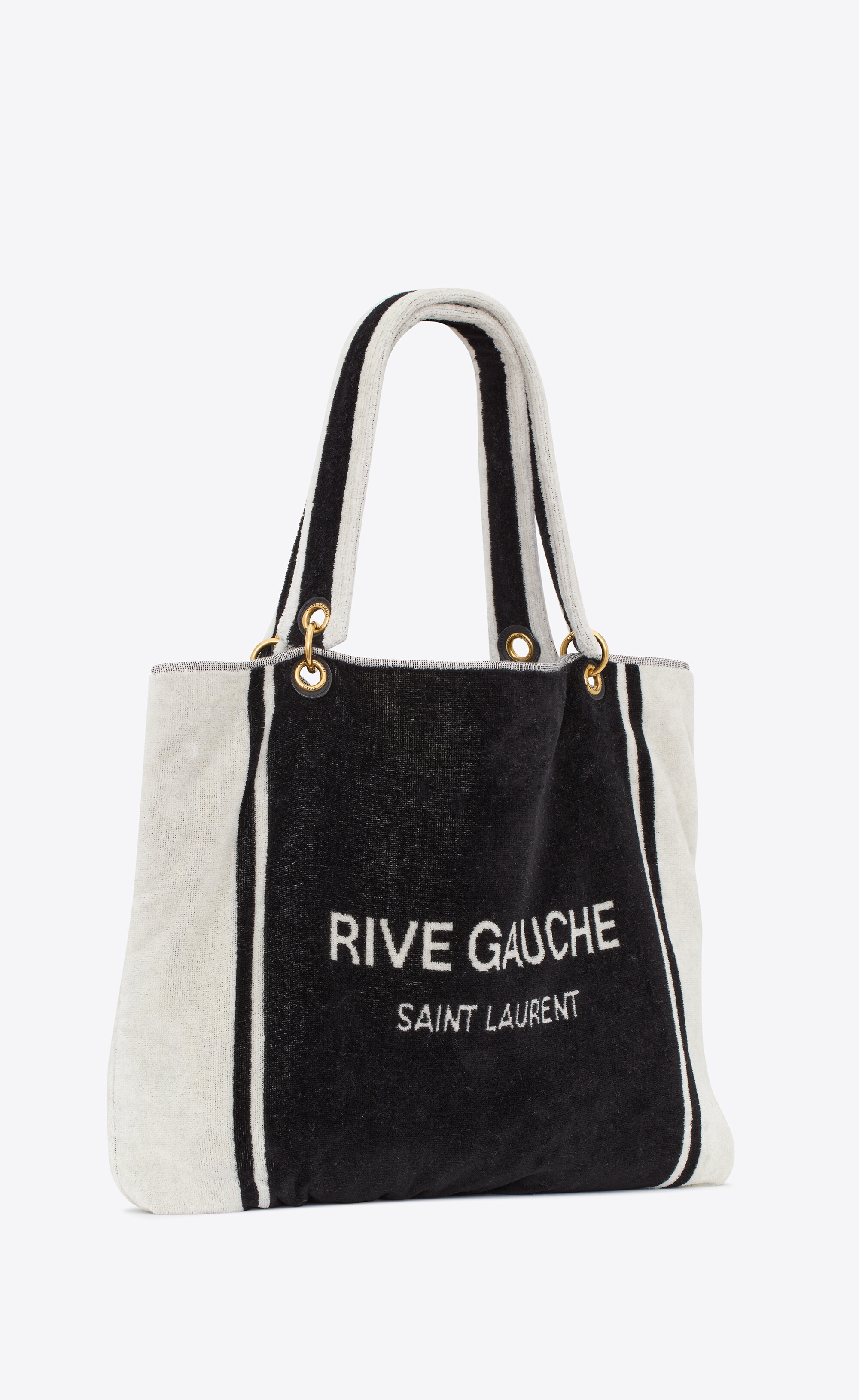 rive gauche towel tote bag in terry cloth - 5