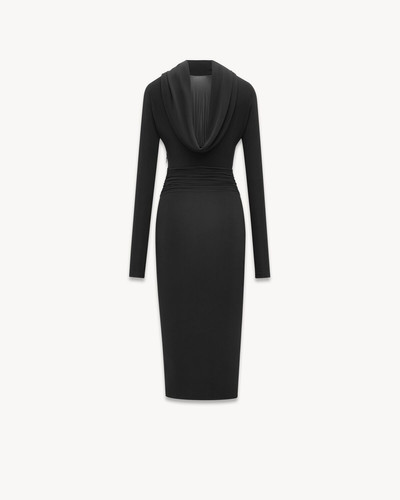 SAINT LAURENT COWL-BACK DRESS IN JERSEY outlook