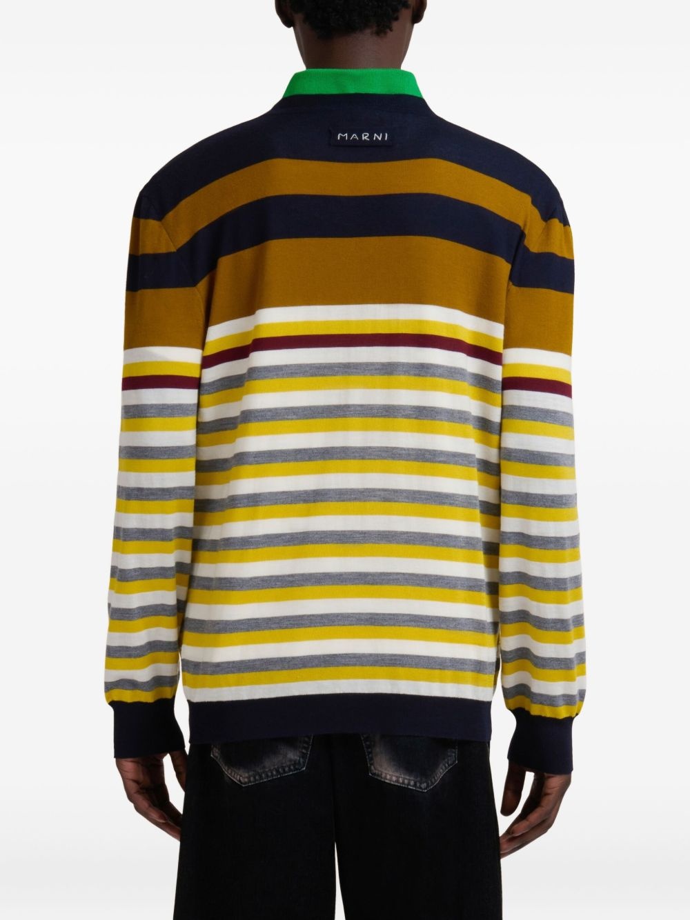 striped V-neck sweater - 5